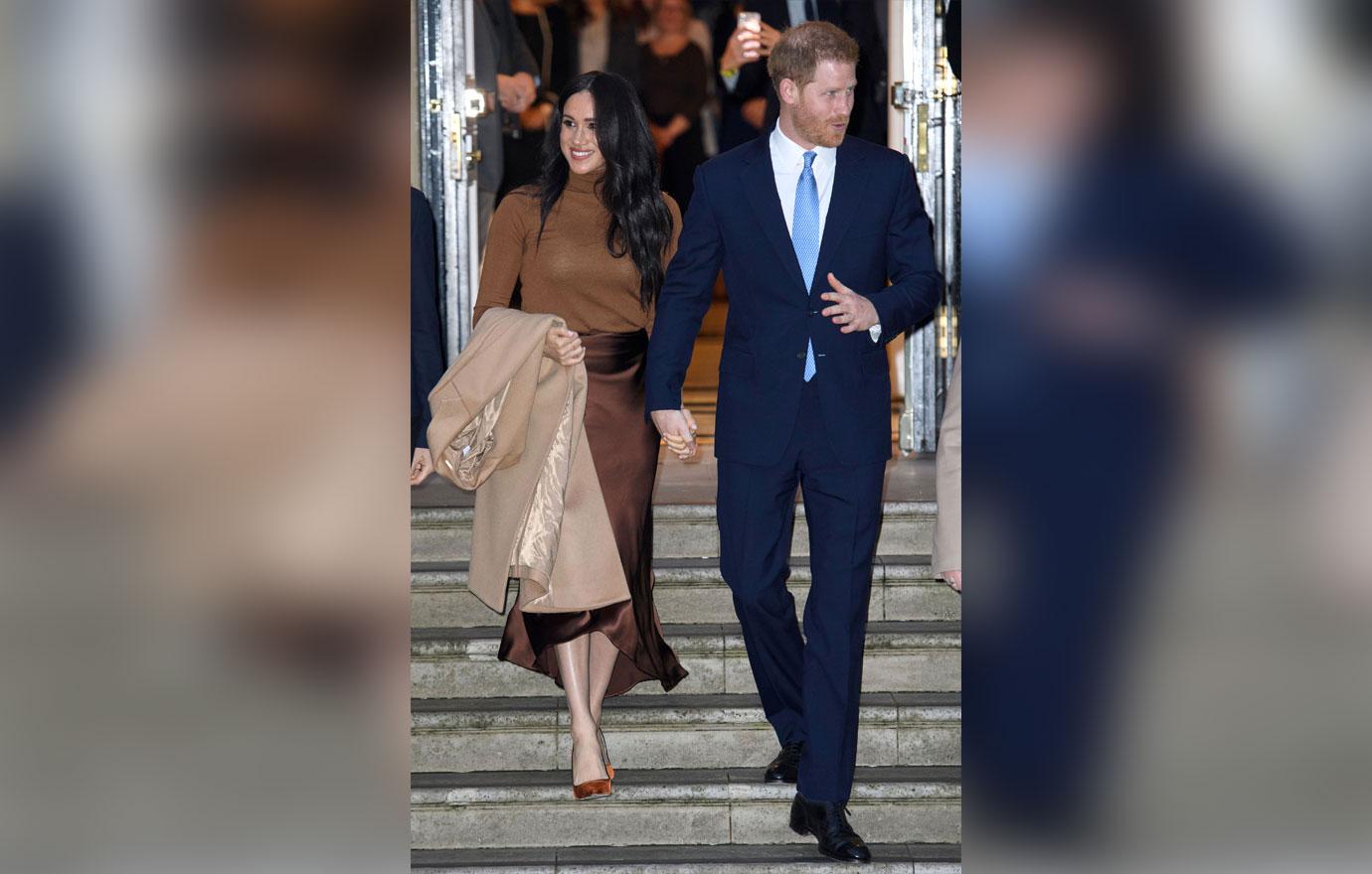 Meghan Markle And Prince Harry Walking Down Stairs