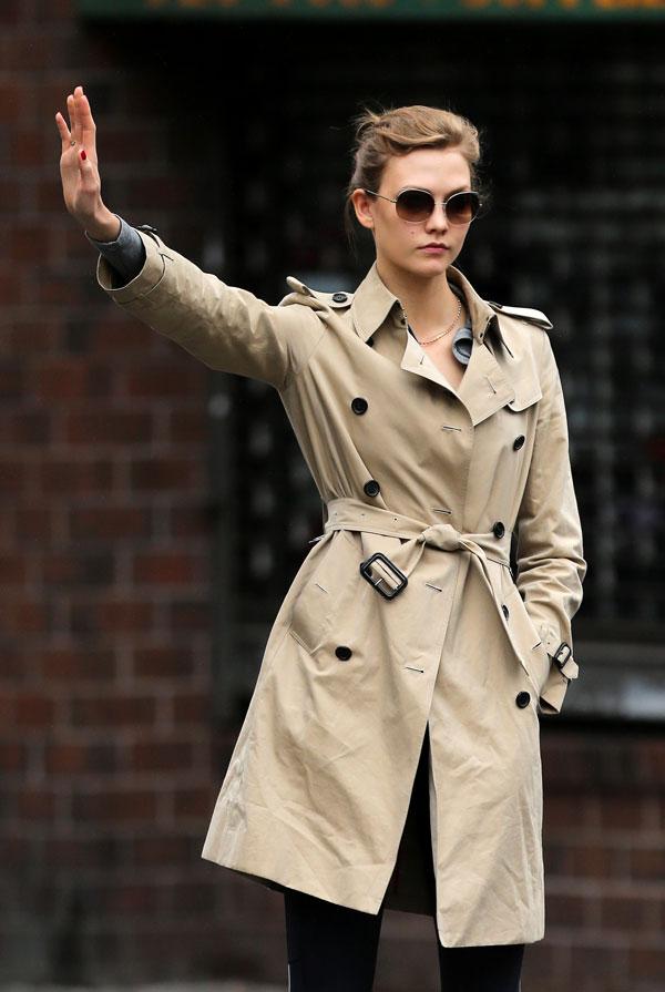 Karlie kloss trench coat