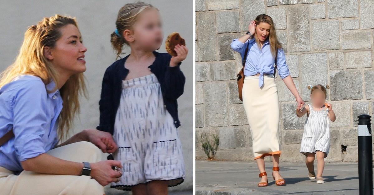 Amber Heard & Daughter Oonagh, 3, Step Out In Spain Photos