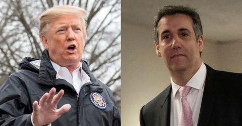 split photo of Donald Trump & Michael Cohen