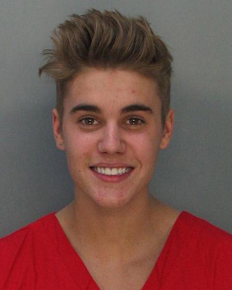 Justin Bieber&#8217;s mugshot after being arrested for alleged DUI and drag racing in Miami