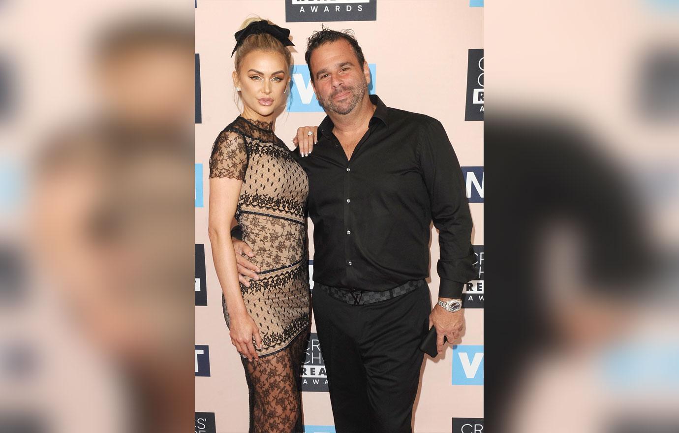 Lala Rand In Black And Beige Mesh Dress With Randall Emmett