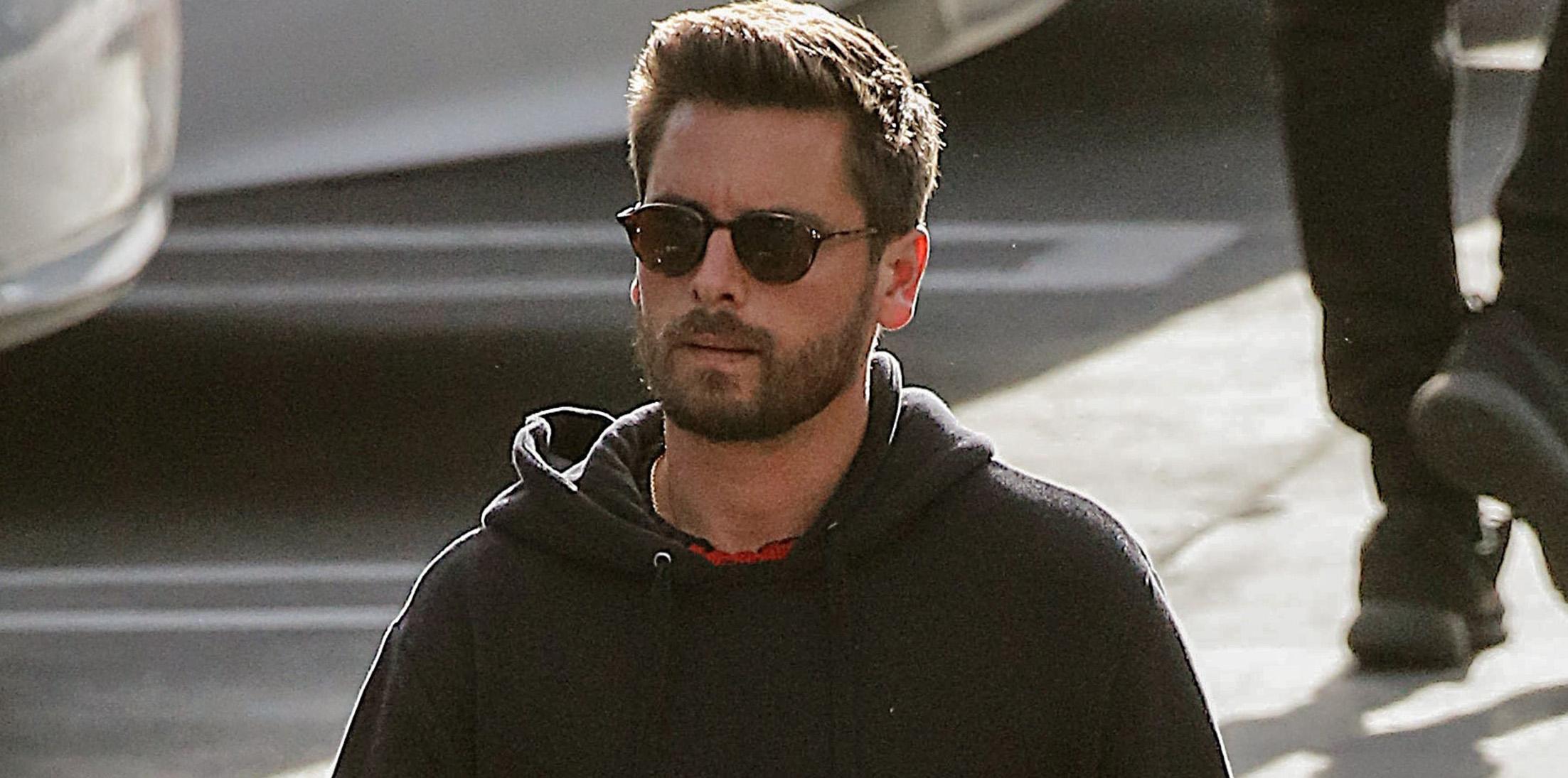 Scott Disick leaves the studio after filming for the KUWTK 10 year anniversary