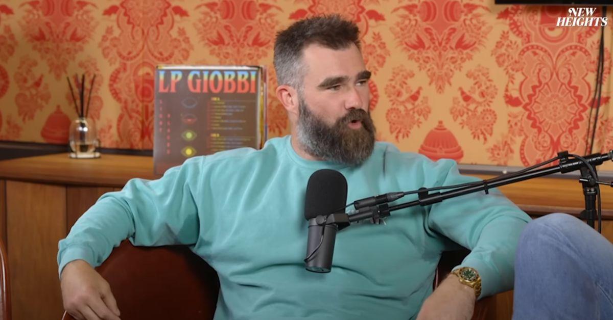 image of Jason Kelce jokes it’s 'depressing' his old jersey no longer fits.