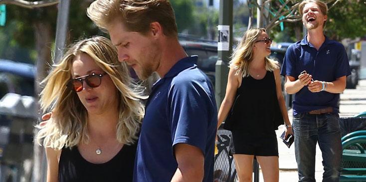 kaley cuoco karl cook date holding hands