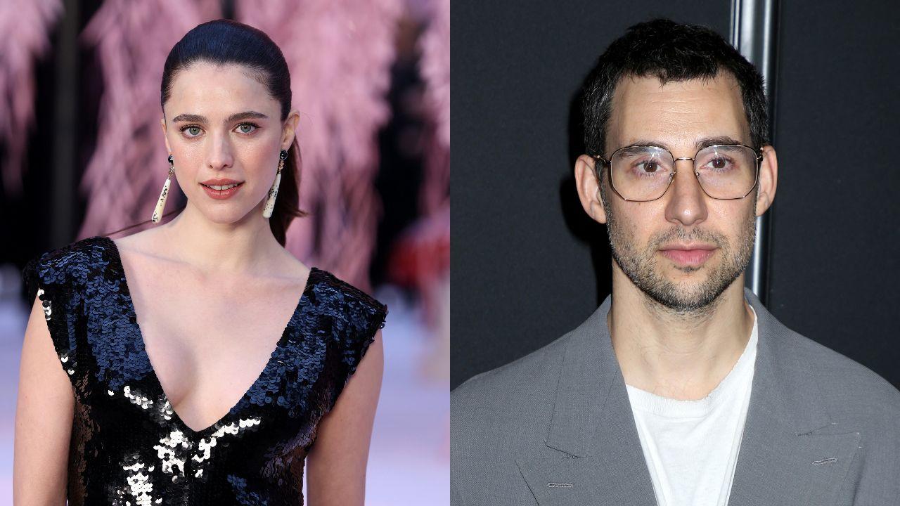 Split image of Margaret Qualley and Jack Antonoff.