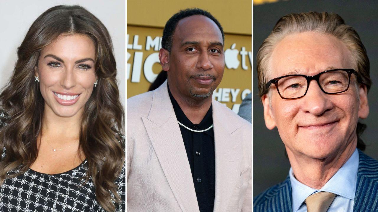 Split image of Alyssa Farah Griffin, Stephen A. Smith, and Bill Maher.