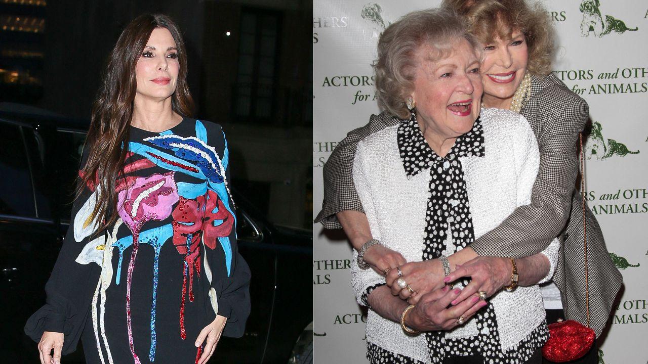 Image of Bullock and Betty White with Loretta Swit