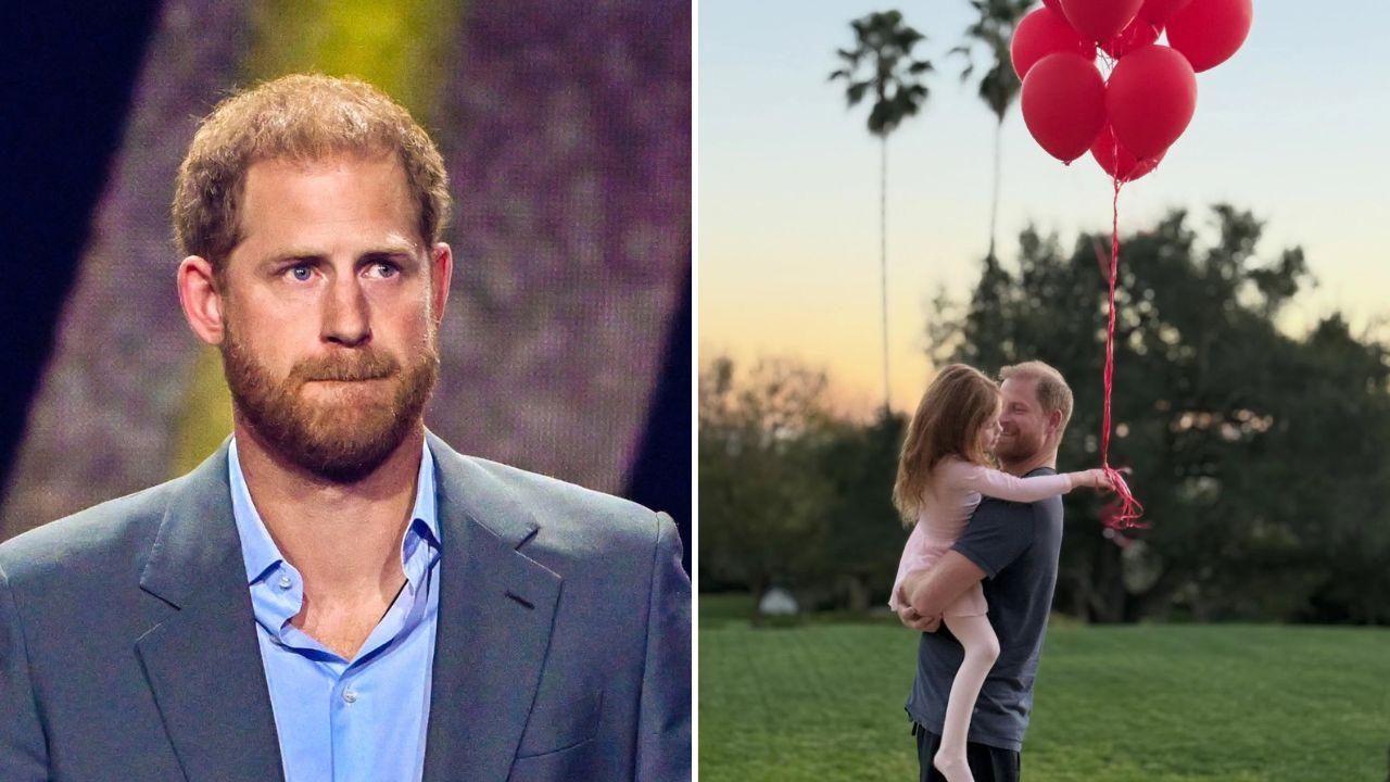 Split photo of Prince Harry and Prince Harry & Princess Lilibet