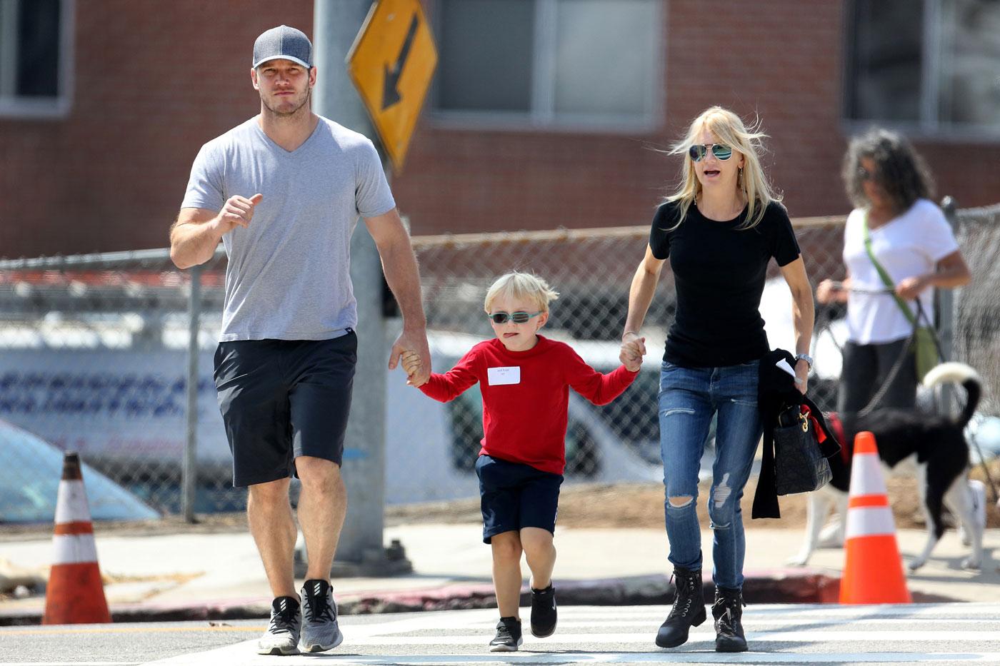 EXCLUSIVE: Chris Pratt takes ex Anna Faris and son for walk in LA