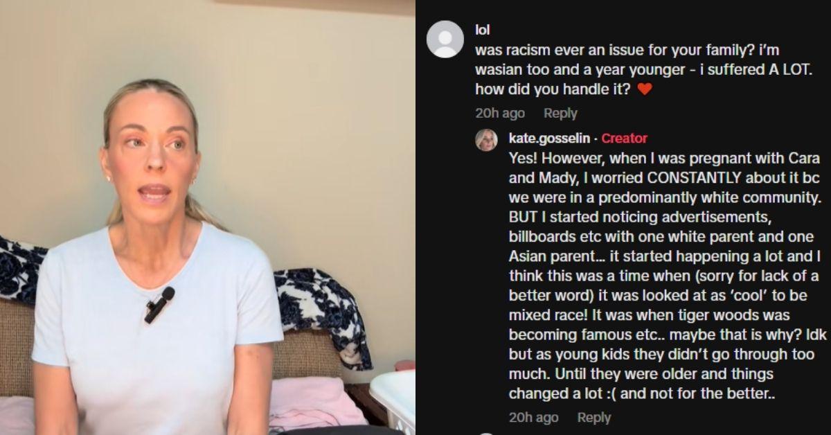 Composite Photo of Kate Gosselin and Her TikTok Comment