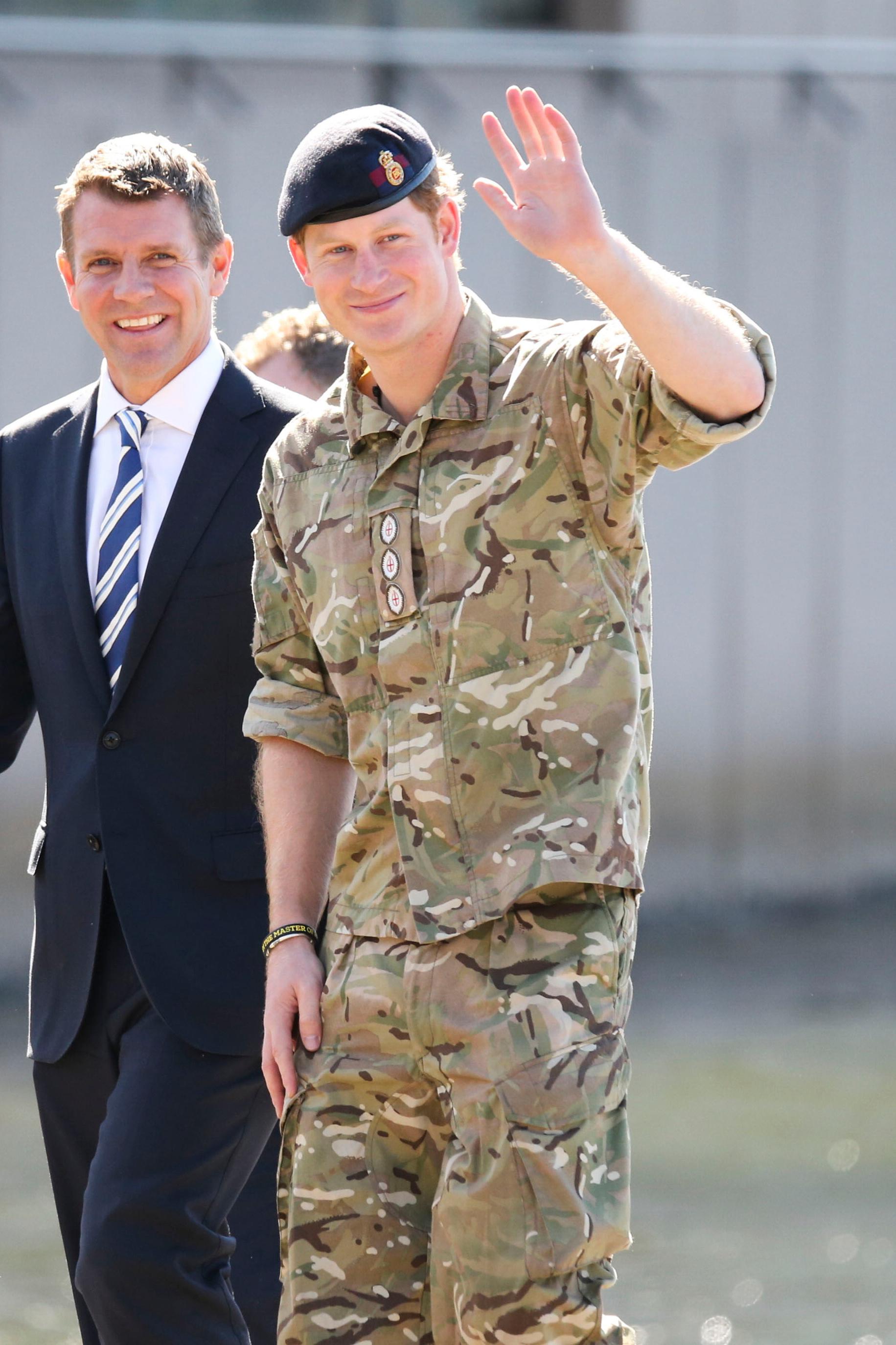 Prince Harry visits with his fans outside the Sydney Opera House **USA ONLY**