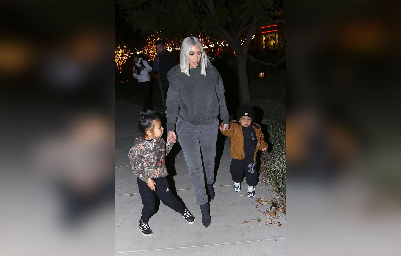 Kim and Kourtney Kardashian take the kids ice skating!