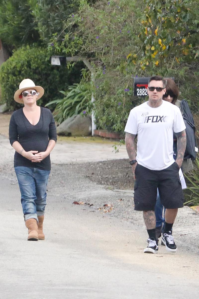 *EXCLUSIVE* Pink shows off her post baby body