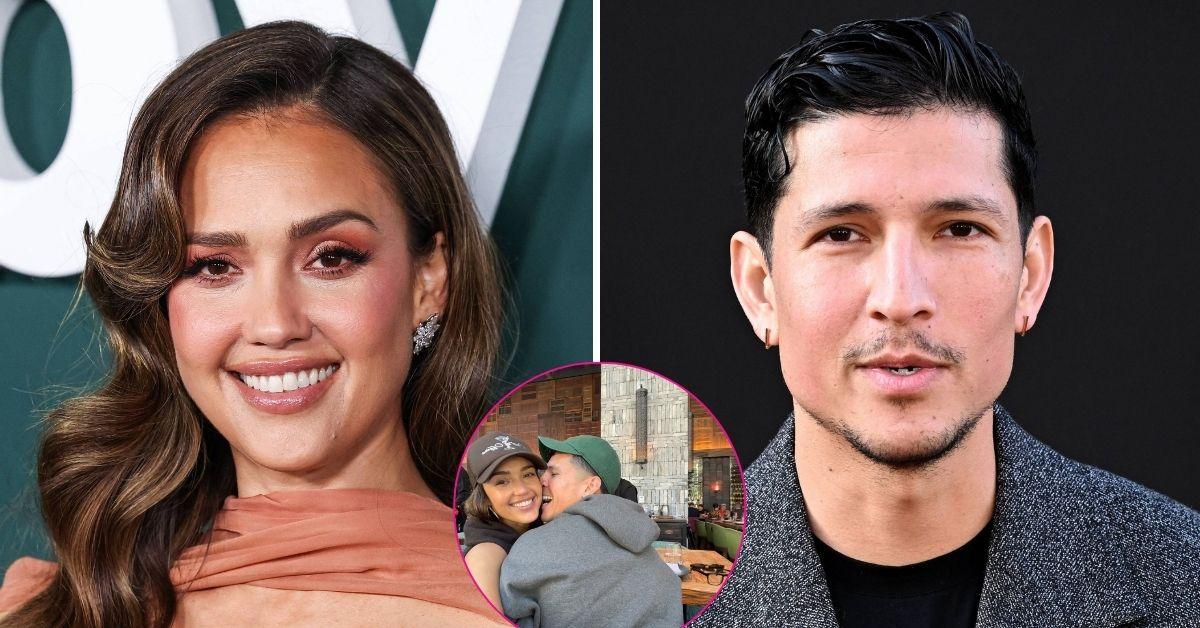 split photo of Jessica Alba and Danny Ramirez