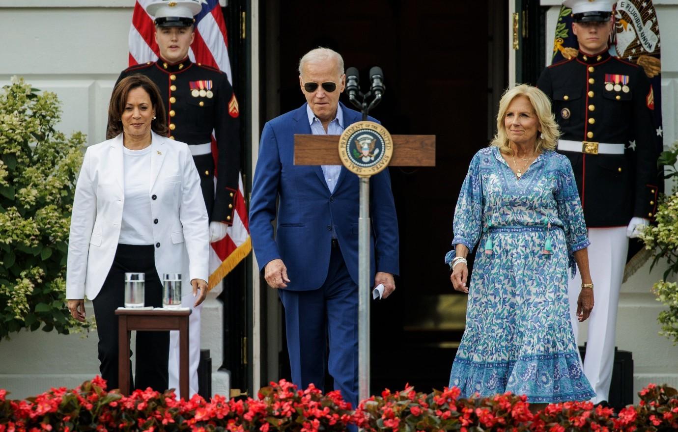 Composite photo of Joe Biden, Jill Biden and Kamala Harris. 