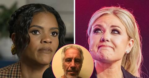 Composite photo of Candace Owens, Charlie Kirk and Jeffrey Epstein.