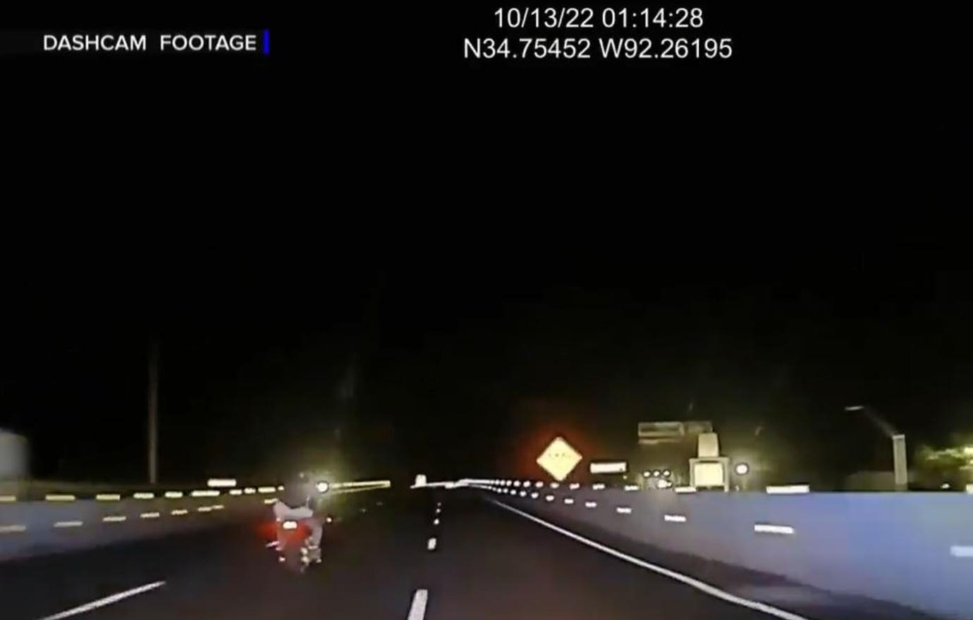 motorcyclist bursts into flames police chase video