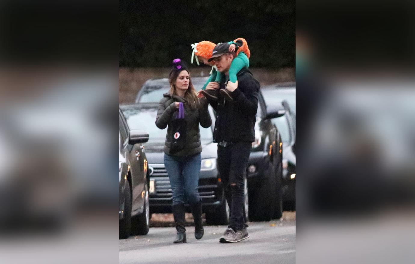 Rachel Bilson and Hayden Christensen trick or treating with their daughter Briar Rose