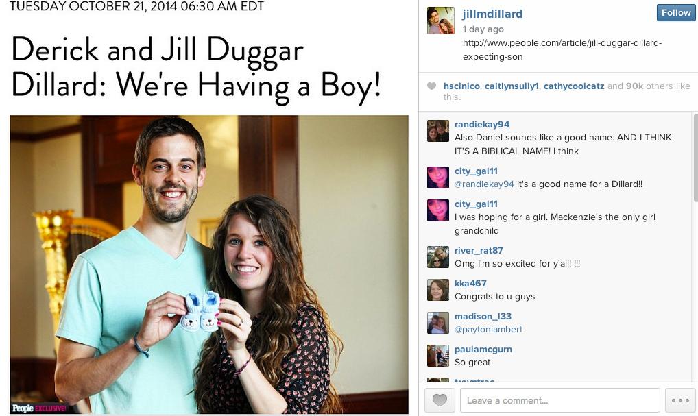 Jill duggar boy announcement