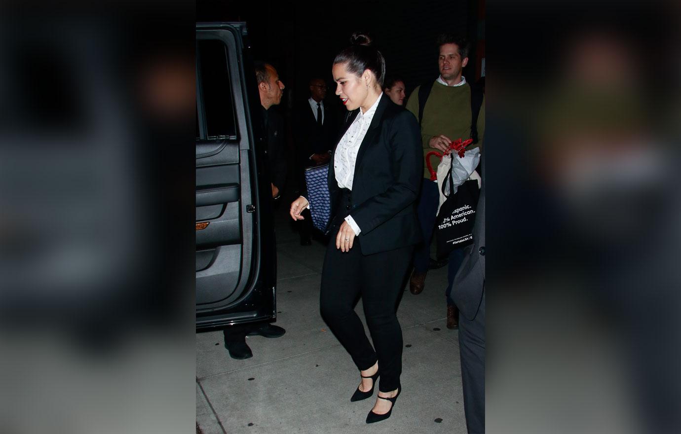 America ferrera post baby figure chic black suit heels 5