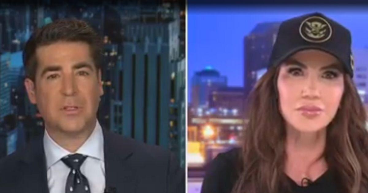 image of Kristi Noem issued a warning to Gavin Newsom during a Fox News interview.