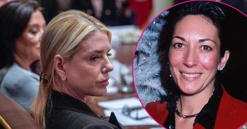image of pam Bondi, inset of ghislaine maxwell