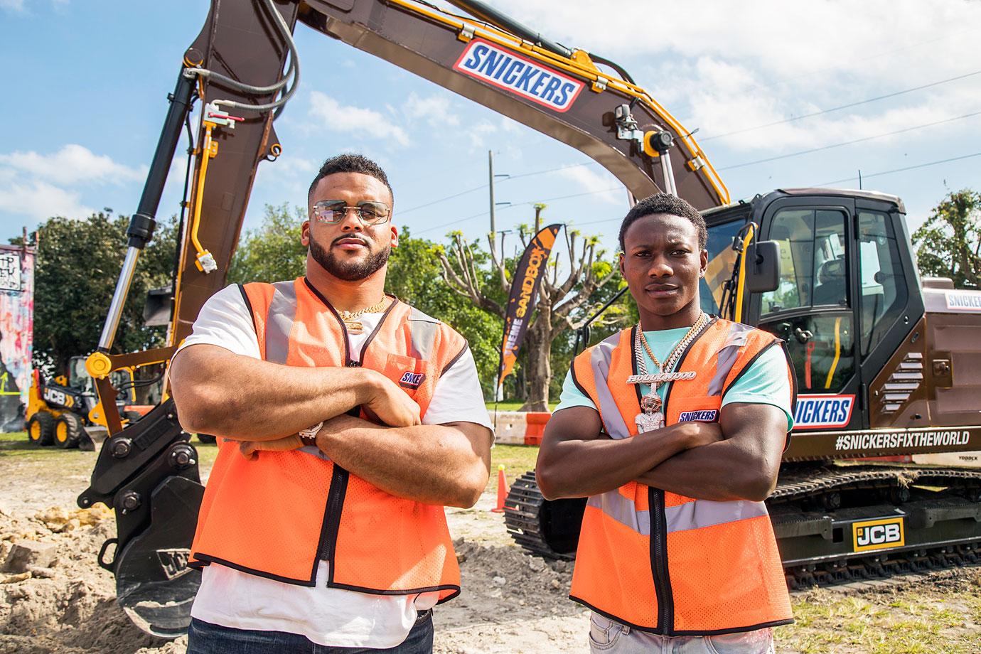 Aaron Donald and Hollywood Brown helped with SNICKERS mission to fix the world