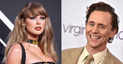 Split image of Taylor Swift and Tom Hiddleston.