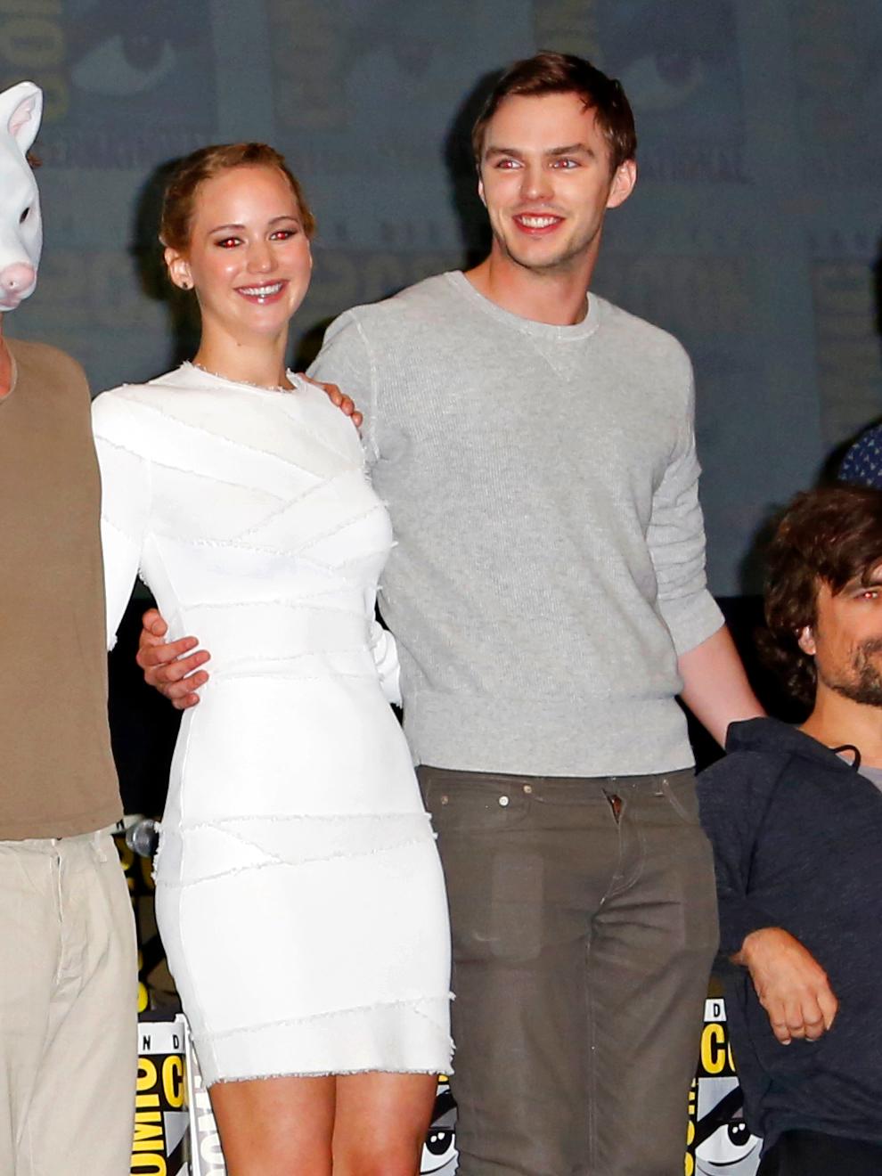 Jennifer Lawrence and Nicholas Hoult attend the &#8216;X Men: Days of Future Past&#8217; Panel at The San Diego Comic Con