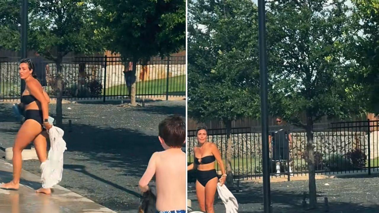 Image of a community swimming pool in Melissa, Texas, became the focus of a dispute during a children's birthday party.