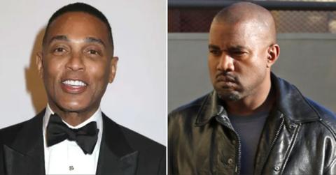 Split photos of Don Lemon and Kanye West
