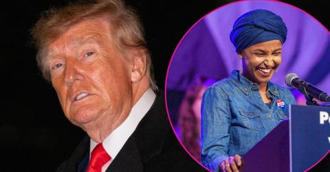 Split photo of Donald Trump and Ilhan Omar