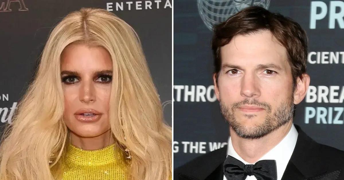 Split photo of Jessica Simpson and Ashton Kutcher