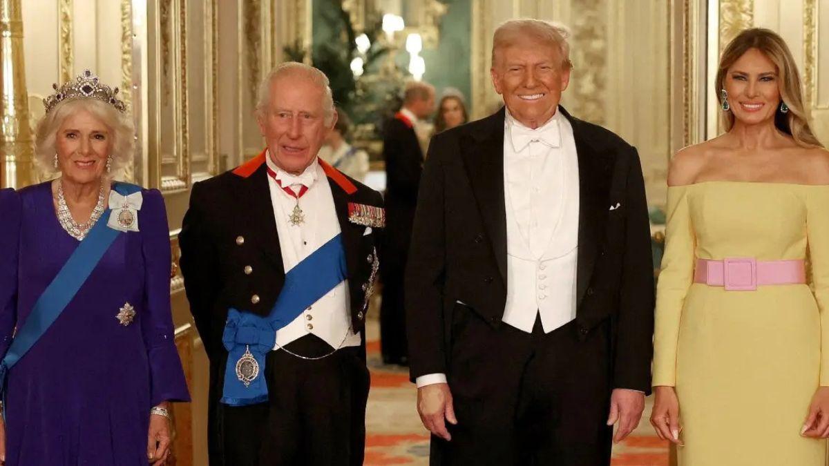 Photo of The president tries to cover up his hand bruises with makeup, as seen when he visited England.