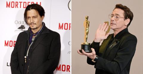 johnny depp mocked photoshopped congratulate robert downey jrs oscars