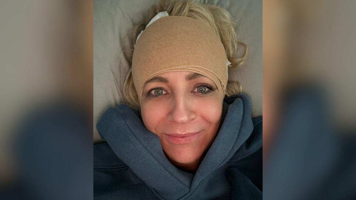 image of Carrie Bickmore ran into a wall.