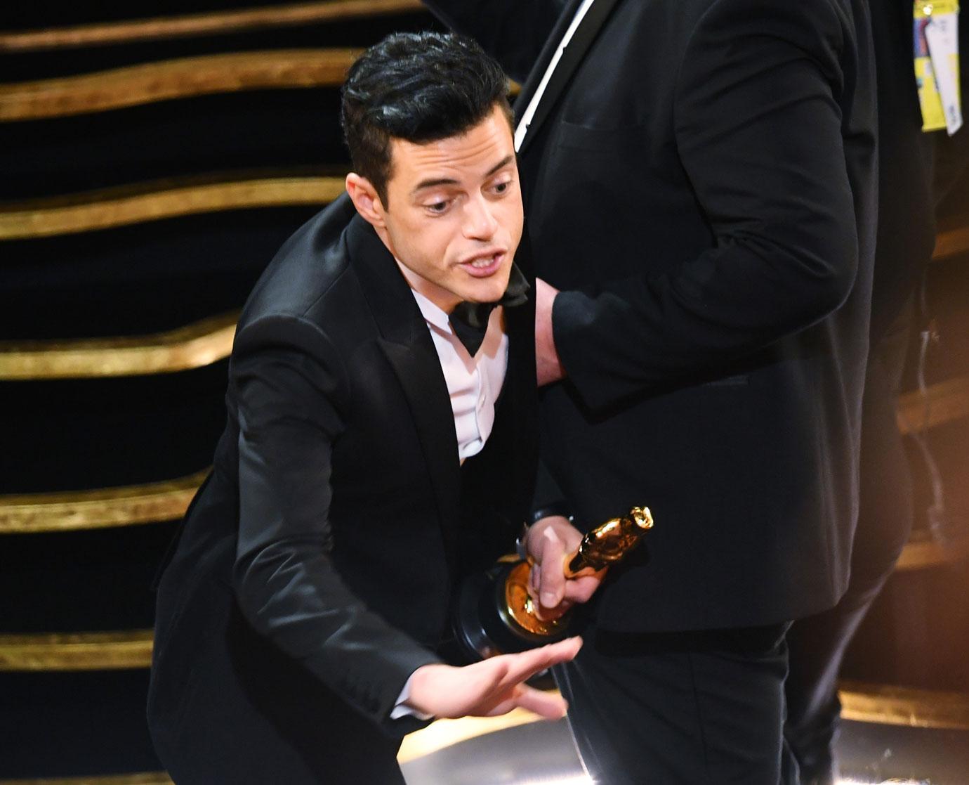 Rami Malek Oscars fall