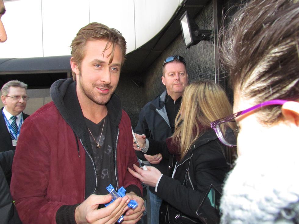 EXCLUSIVE: Ryan Gosling leaving Radio France headquarters in Paris