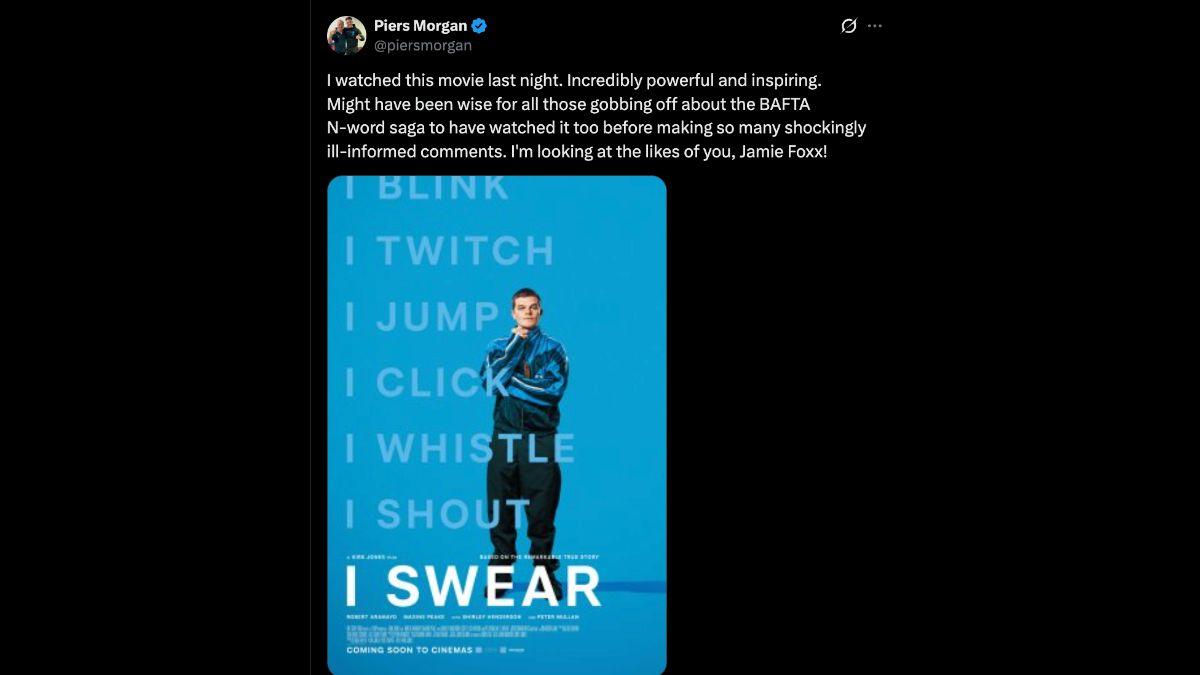 Image of Piers Morgan was livid at Jamie Foxx's comments on John Davidson's outburst.