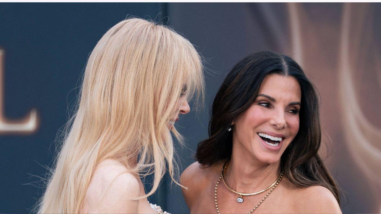 Image of Kidman and Bullock enjoying their time together.