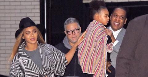 Beyonce and Jay Z with their daughter Blue Ivy Carter leave “Annie” premiere
