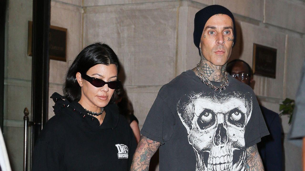 Photo of Kourtney Kardashan and Travis Barker.