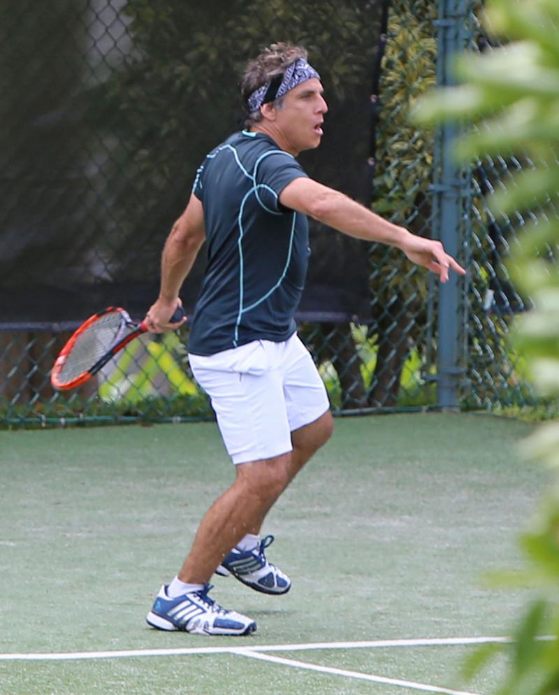 Exclusive&#8230; Ben Stiller Playing Tennis In Hawaii