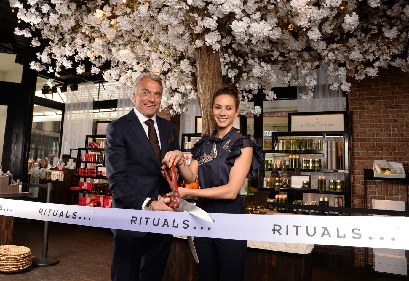 Troian Bellisario Cutting the Ribbon at Rituals Fifth Avenue Store