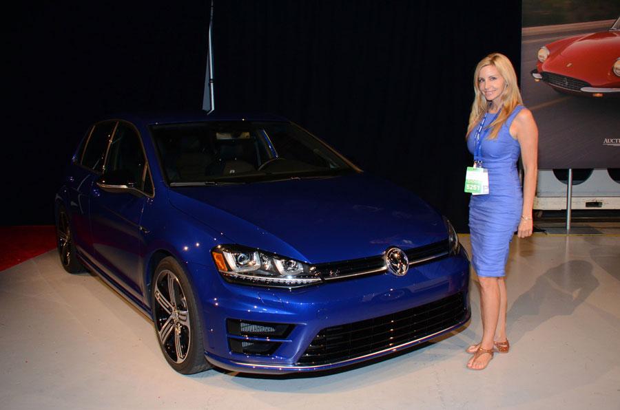 Camille Grammer checks out the new Volkswagen Golf R