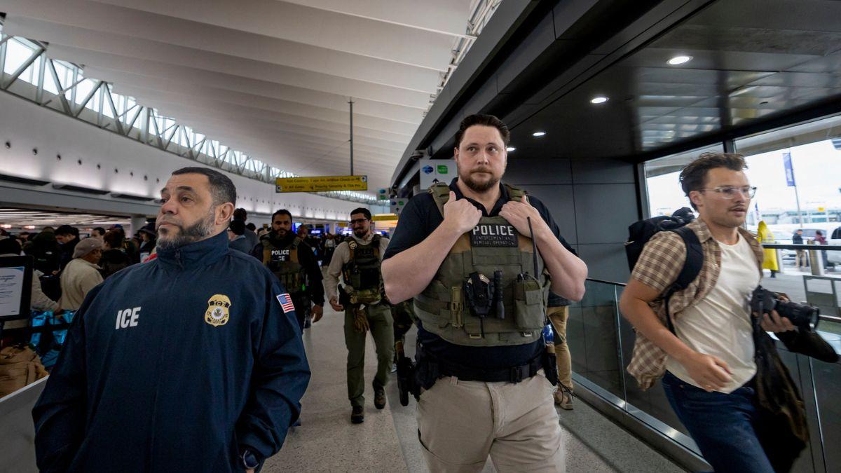 Photo of Immigration and Customs Enforcement (ICE) agents.