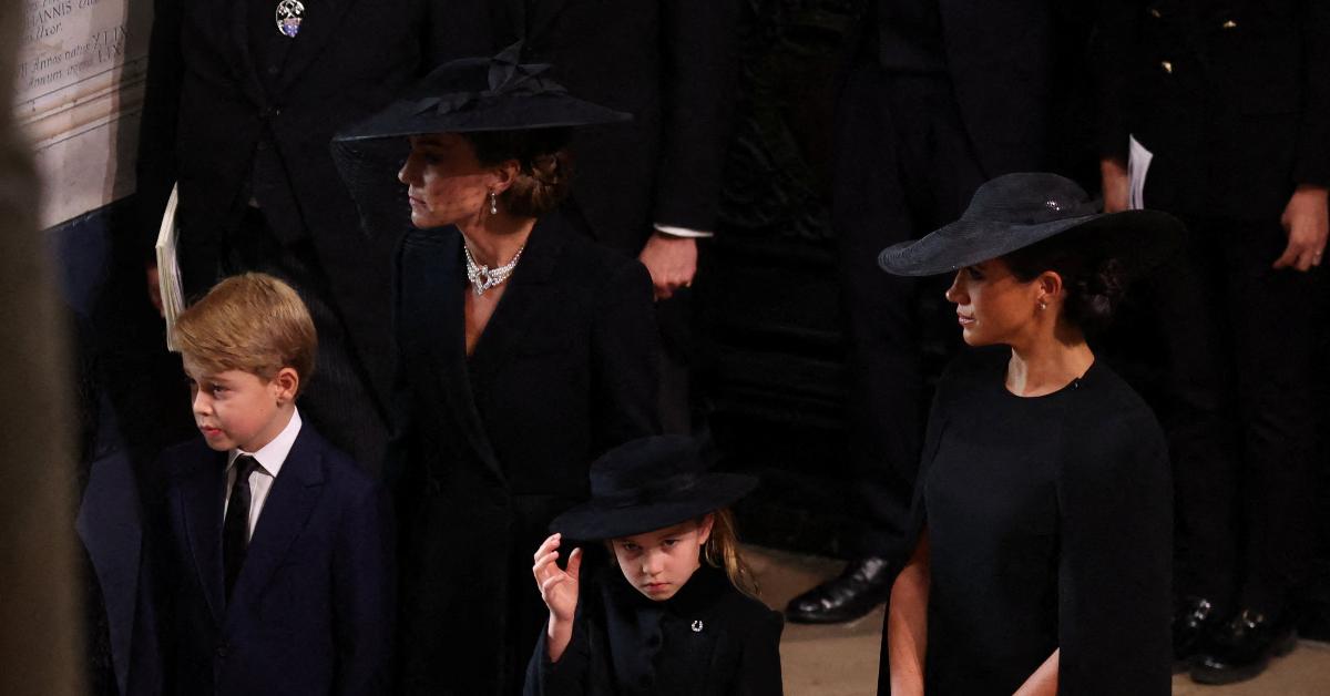 Meghan Markle Arrived at Queen's Funeral With Kate Middleton and Kids