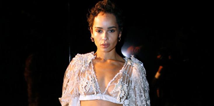 Zoe kravitz wears bra paris fashion week pics