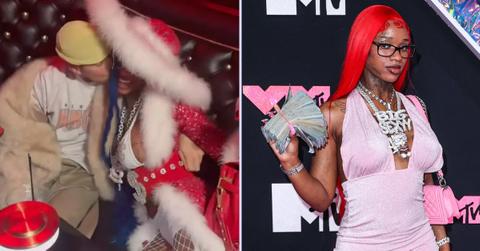 Photo of Justin Bieber with Sexyy Red and a photo of Sexyy Red